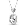 1/7 Carat T.W. Blue And White Diamond Sterling Silver Flying Bird Octagon Pendant  - Assorted Colors