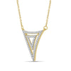 1/5 Ctw White Diamond Sterling Silver Triangle Pendant - Assorted Colors
