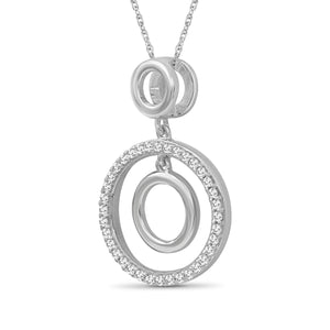 1/4 Ctw White Diamond Sterling Silver Circle Pendant - Assorted Colors