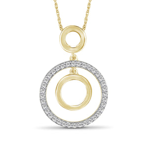 1/4 Ctw White Diamond Sterling Silver Circle Pendant - Assorted Colors