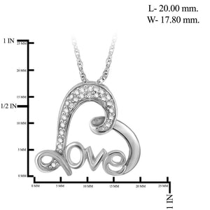 Genuine Diamond Accent Lovely Heart Pendant Necklace in Sterling Silver