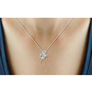 Sterling Silver Stallion Horse Pendant - Assorted Finish