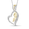 1/20ctw Genuine Diamond Mom Pendant Necklace in Sterling Silver