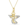 1/10 Ctw Red & White Diamond "Sweet Angel" Necklace in Two-Tone Sterling Silver