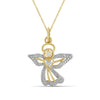 1/10 Ctw Red & White Diamond "Sweet Angel" Necklace in Two-Tone Sterling Silver