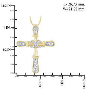 1/10 Ctw White Diamond Infinity Cross Pendant in Sterling Silver - Assorted Finishes