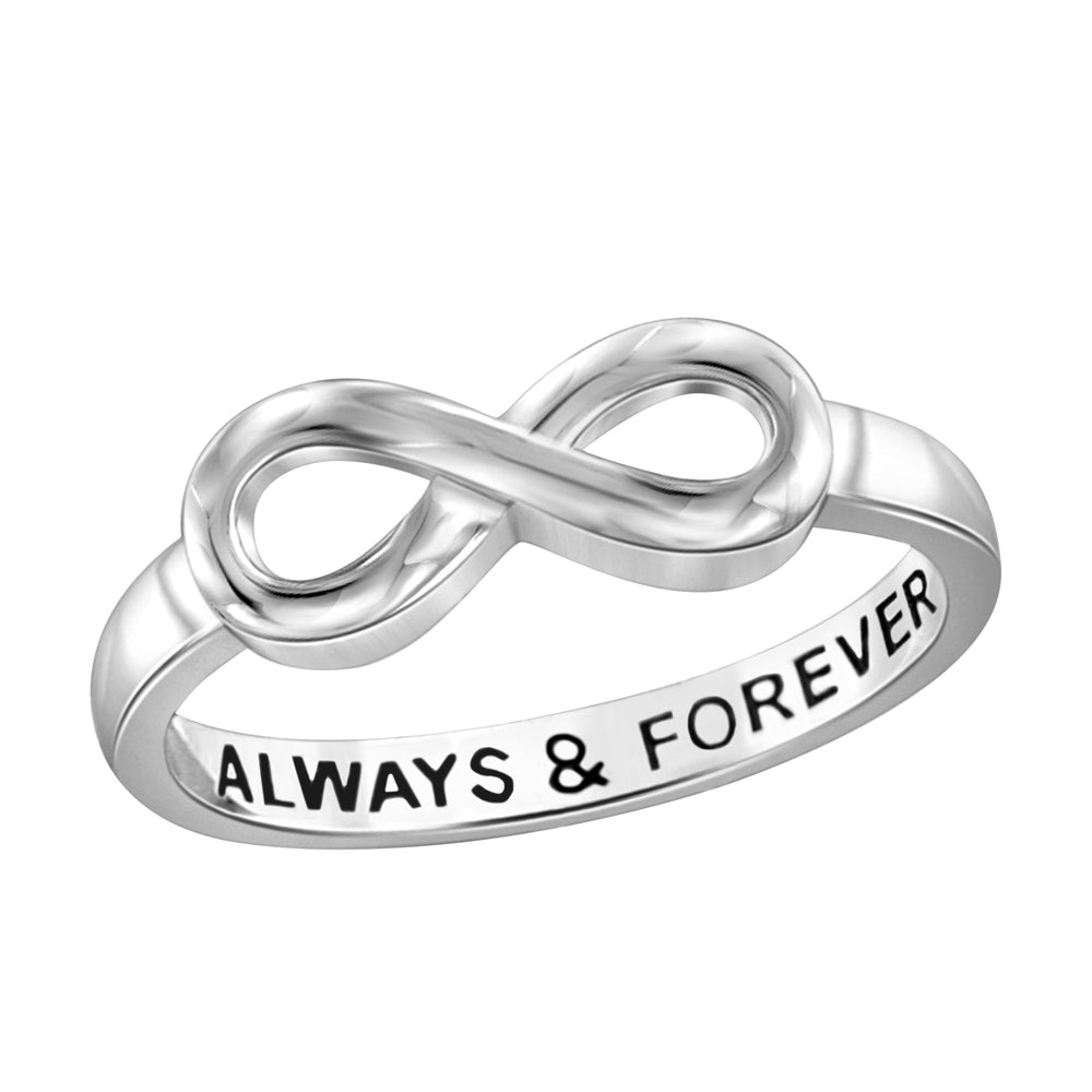 Engraved Infinity Ring- Assorted Finish