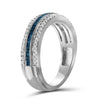 1/2 Carat T.W. Blue And White Diamond Sterling Silver Band