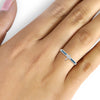 1/4 Carat T.W. Blue And White Diamond Sterling Silver Cross Ring