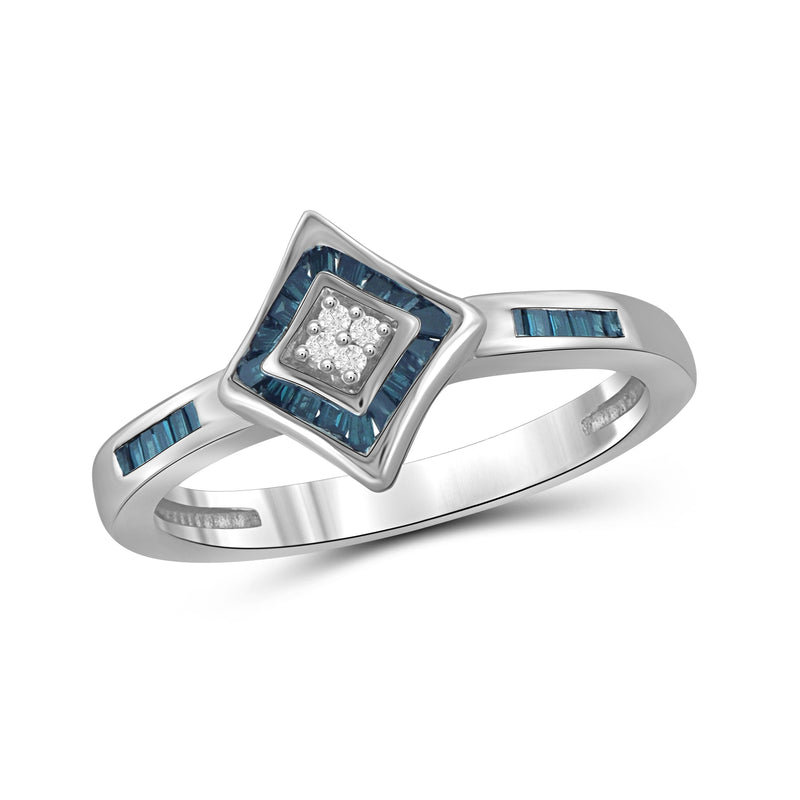 1/5 Carat T.W. Blue And White Diamond Sterling Silver Ring