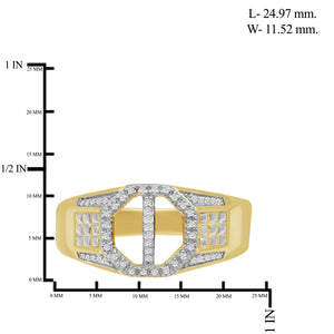 1/7 Carat T.W. White Diamond Two Tone Silver Men's Ring