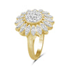 1.00 Carat T.W. White Diamond Sterling Silver Flower Ring - Assorted Colors