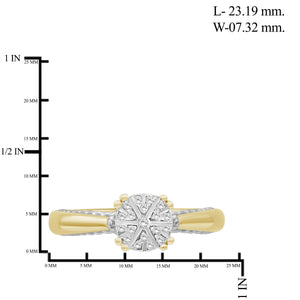 1/10 Carat T.W. White Diamond Two Tone Silver Flower Ring