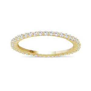 White Diamond 14K Gold Eternity Band - Assorted Colors & Size