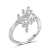 1/4 Carat T.W. White Diamond Sterling Silver Leaf Ring - Assorted Colors