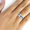 1/5 Carat T.W. Blue And White Diamond Sterling Silver Stackable Ring