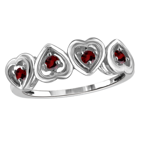 Birthstone Heart Ring Sterling Silver- Assorted Styles