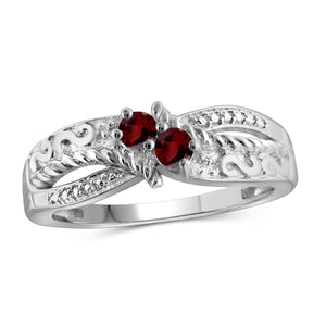 Round-Cut Center Birthstone Ring Sterling Silver- Assorted Styles