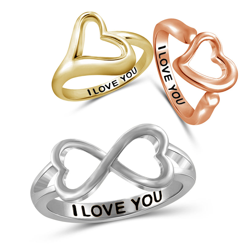 Engraved Heart Ring- Assorted Finish