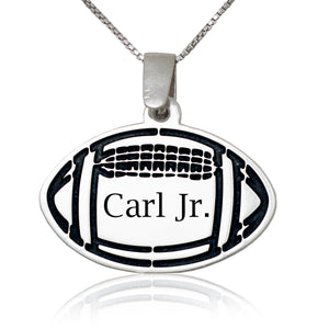 Football Name Pendant Sterling Silver