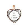 Heart with Stripes Sterling Silver Pendant