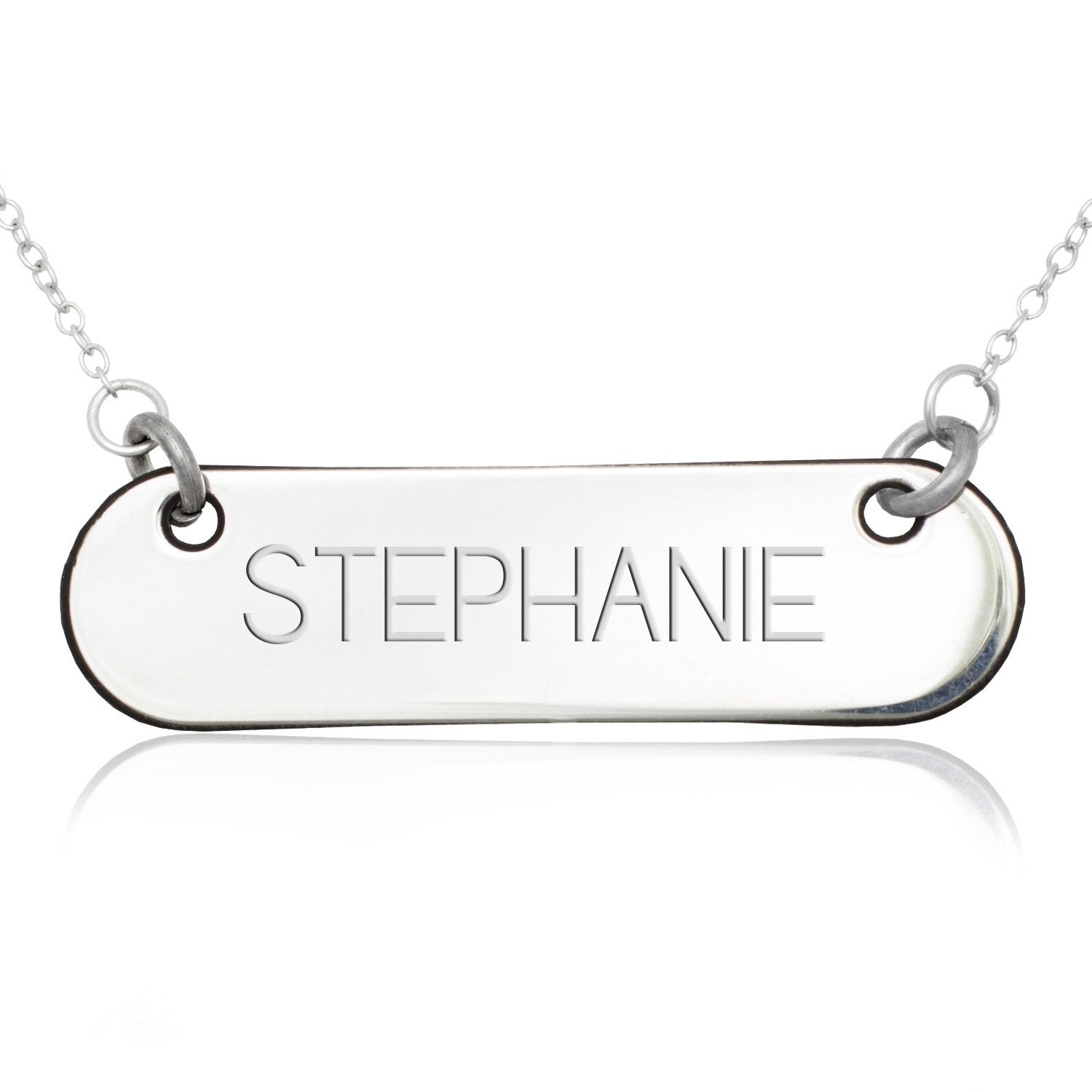 DANCE Engraved Silver Bar Chain Necklace — DANCE TO BE FREE
